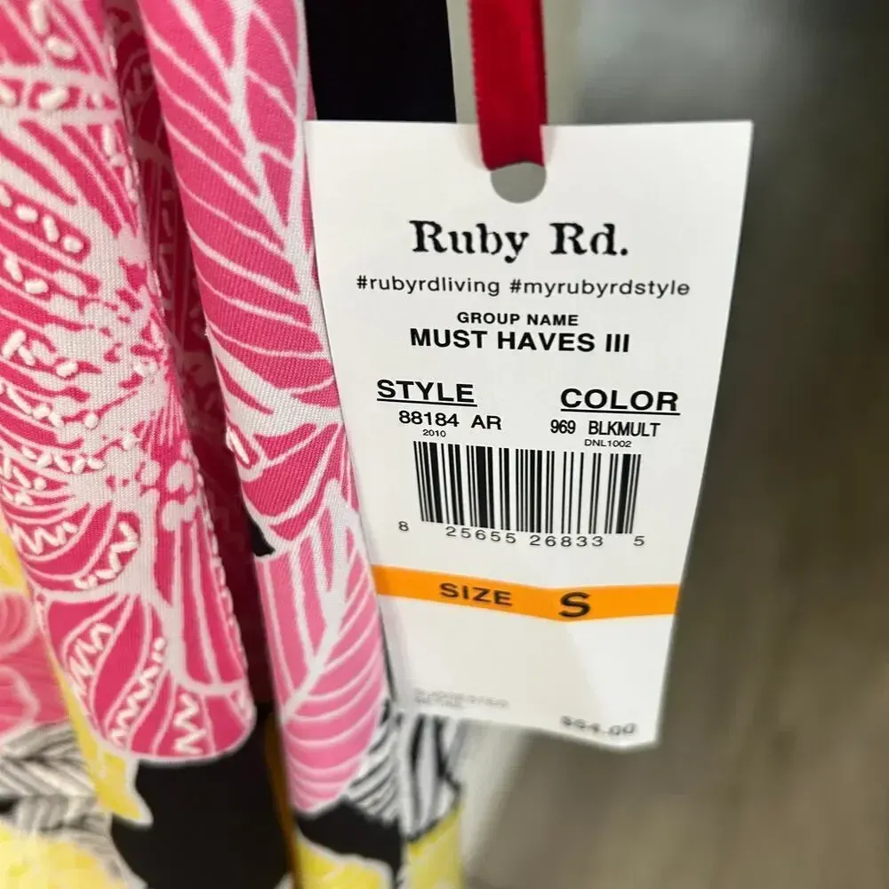 Ruby Rd‎ NWT Floral Shift Dress Womens Small Short Sleeve Casual Chic Pink - Image 3