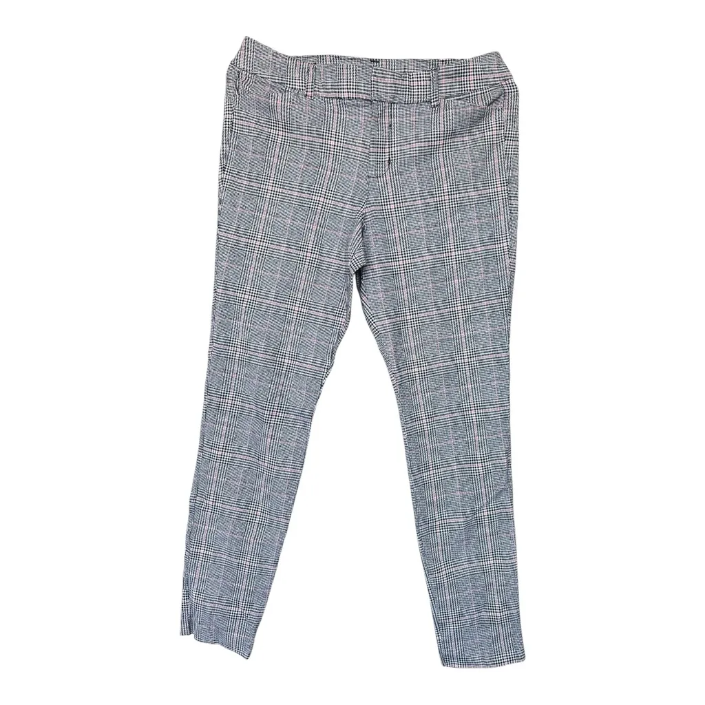 Old Navy Pixie Women's Gray Pink Ankle Plaid Pants Size S - Image 3