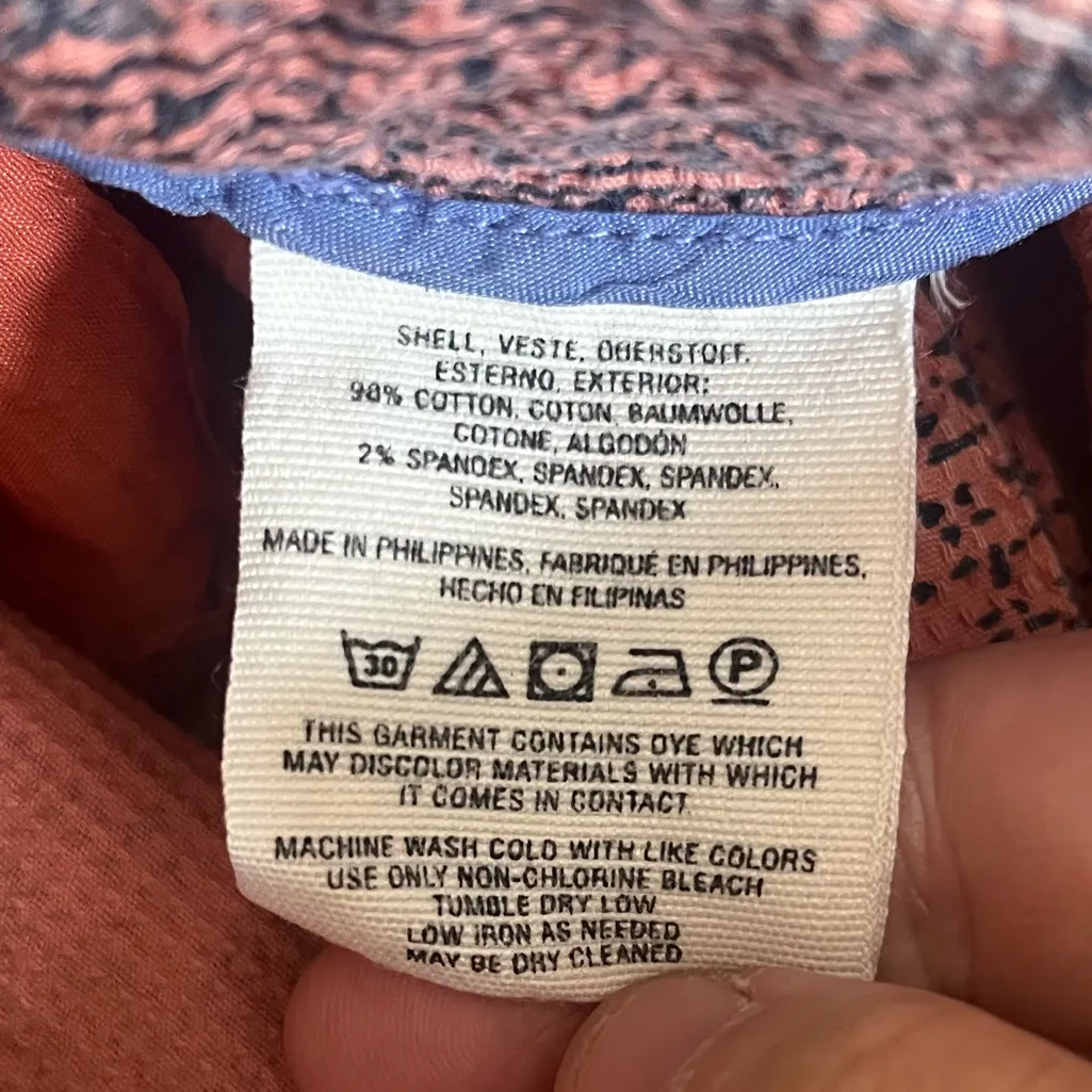 Cartonnier Anthropologie Salmon‎ Pink Patterned Shorts Button Sides Size 8 - Image 4