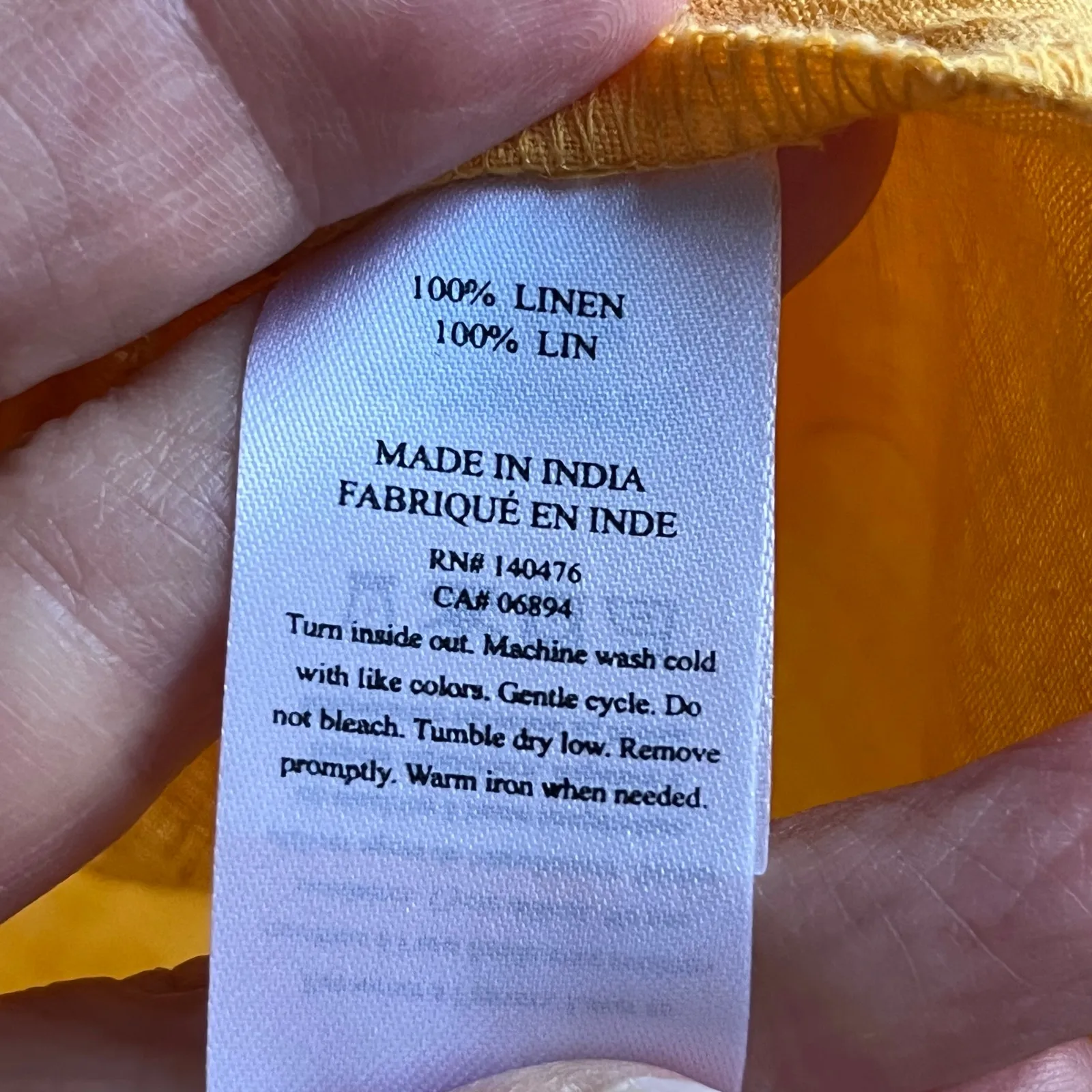 Faherty Yosepha Marigold 100% Linen Fringe Ruffle Top Size M - Image 9