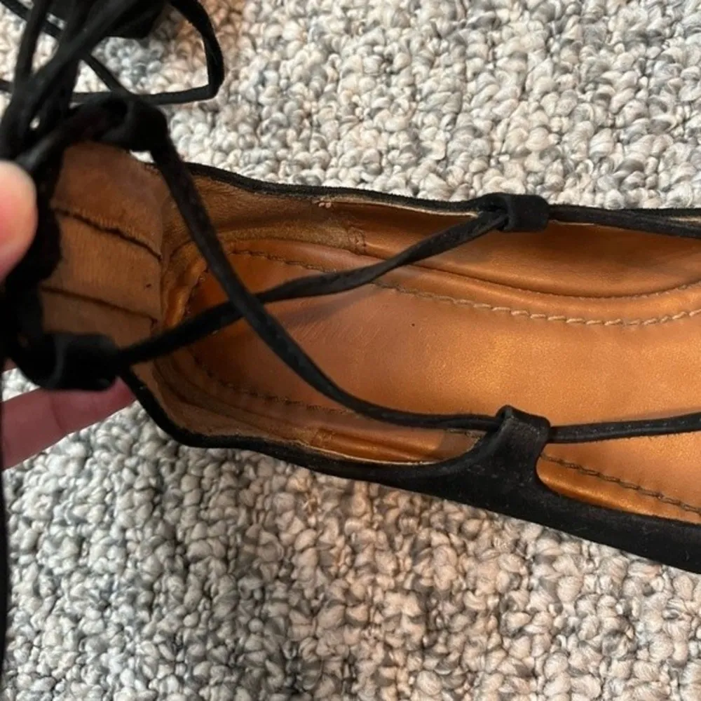 Candie's  Black Pointed Toe Lace Up Ballet Flats Size 6 - Image 6