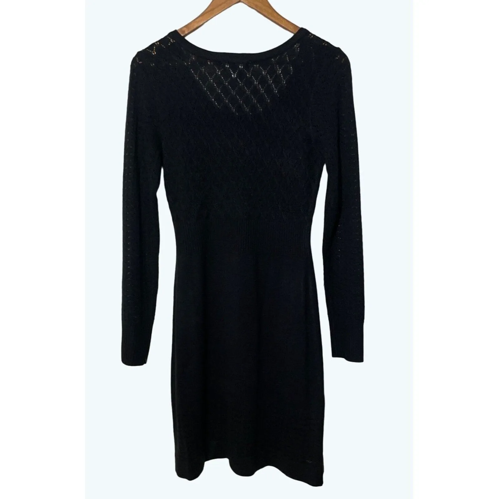 London Times Knit Sweater Dress Long Sleeve Scoop Neck Black NWT Medium - Image 6