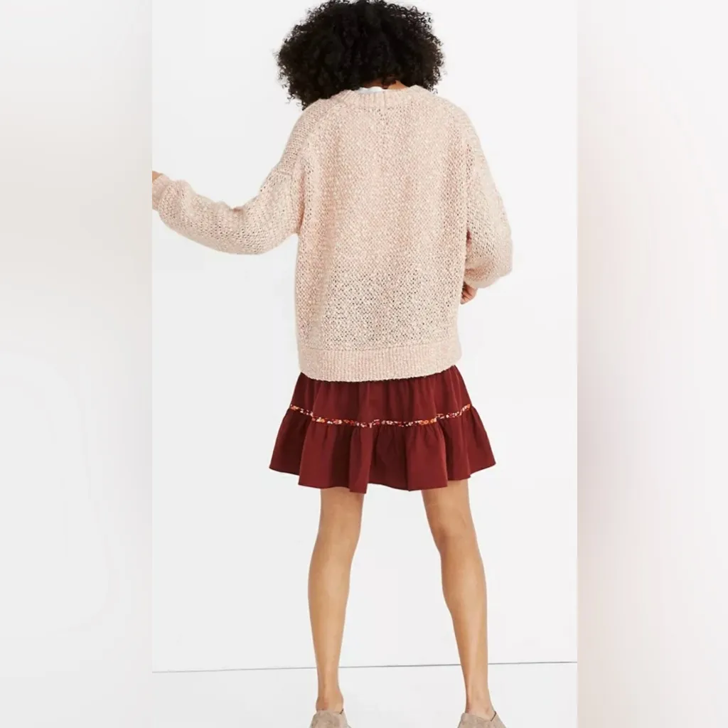 Madewell Light Pink Cotton Wool & Alpaca Blend Crewneck Oversized Baez Sweater - Image 2