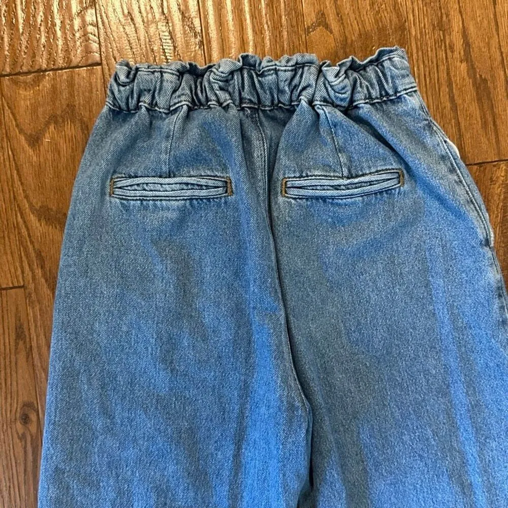 Zara high rise paperbag tapered elastic waistband jeans 4 - Image 10