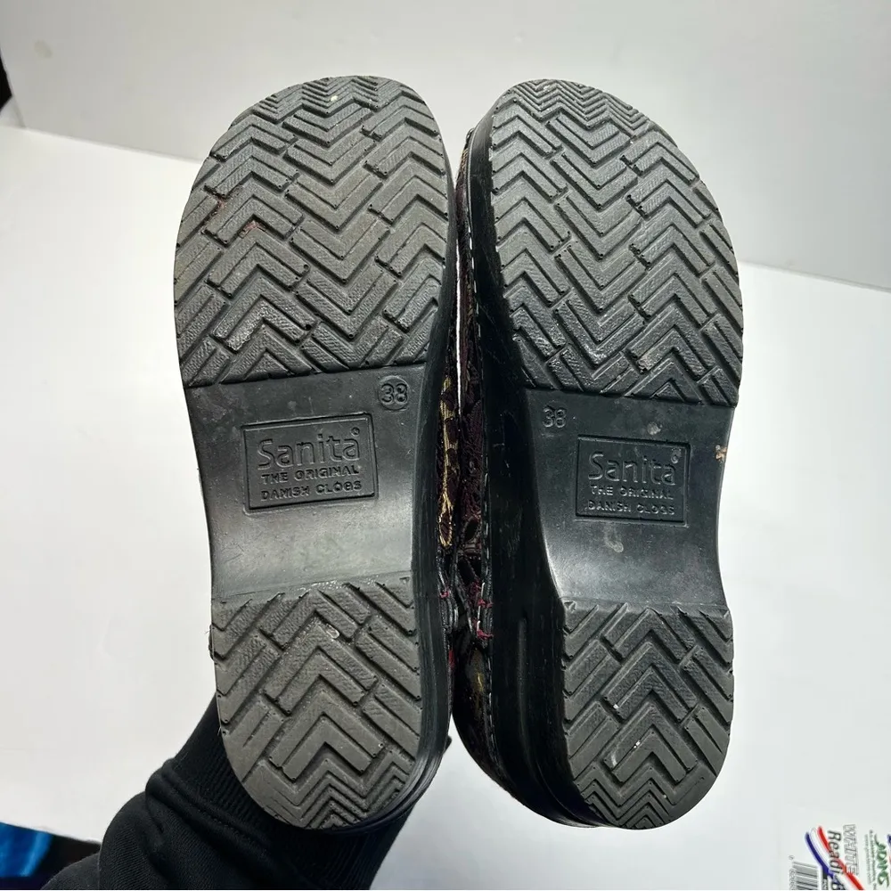 Sanita Danish Clogs Shoes Vegan Material Shoes Women's Size 38 Floral Black - Image 10