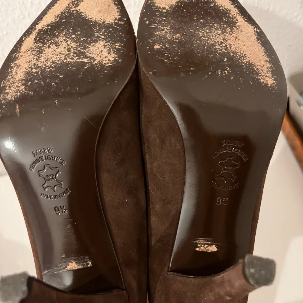 J.Crew Brown Suede Tassel Heels Pumps - Image 6