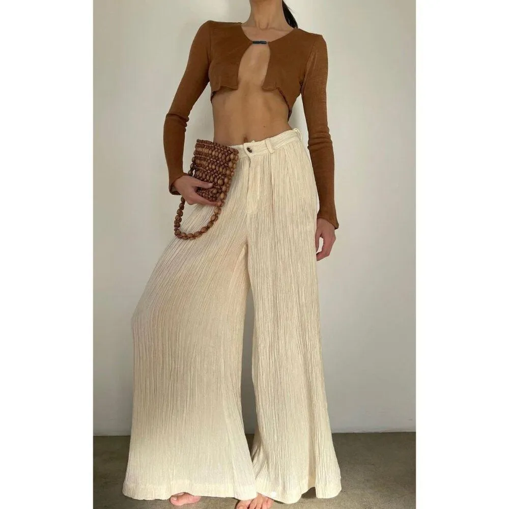 NWT Savannah Morrow Birdie Top in Cocoa Brown Cropped Long Sleeve Size Small - Image 3