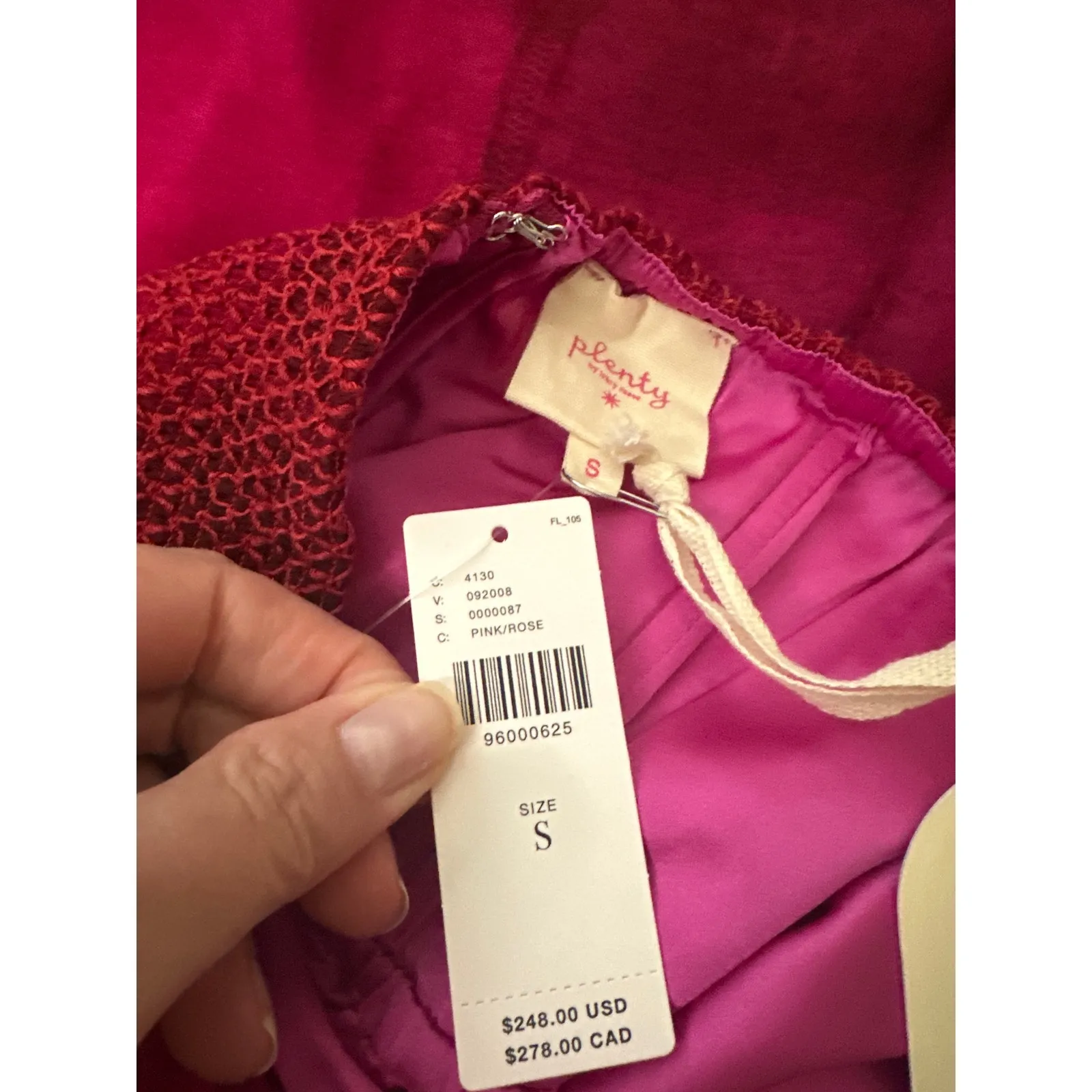 Anthropologie Plenty by Tracy Reese Halter Scarf Dress Pink Ombré Small NWT - Image 5