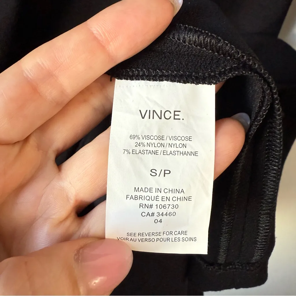 Vince 3/4 Sleeve Sheath Dress Black S Classic Knee Length - Image 5