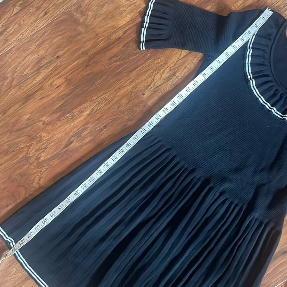 MARC JACOBS Pleated Sweater Dress Black No Size Small S - Image 11