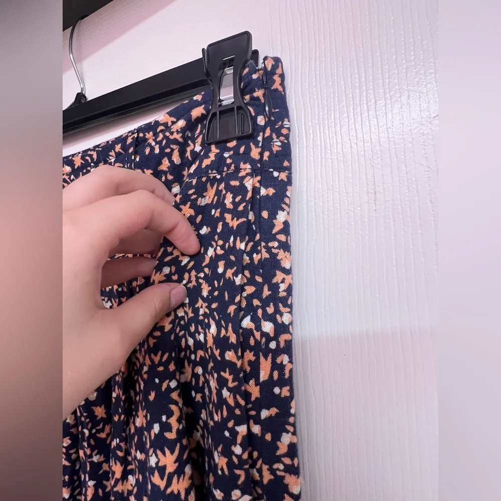 Mirth Bay Skirt In Bonfire Size S 100% Cotton tiered Maxi Floral Skirt Blue - Image 6