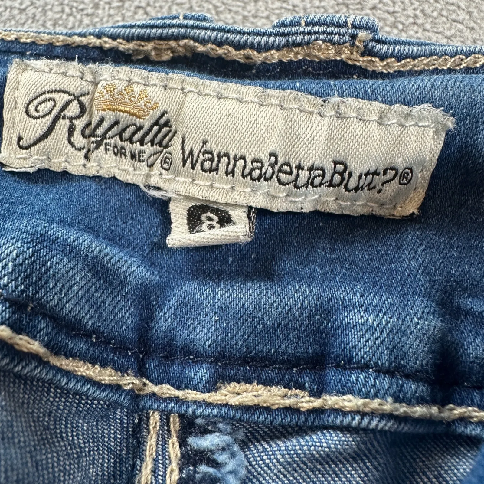 Royalty For Me Jeans Womens 8 Blue Wash Skinny High Rise Medium Wash Button Fly - Image 9