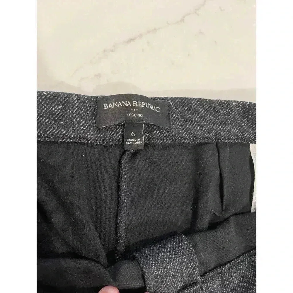 Banana Republic Dress Leggings Pants Women’s Size 6 Black Herringbone Stretch - Image 3