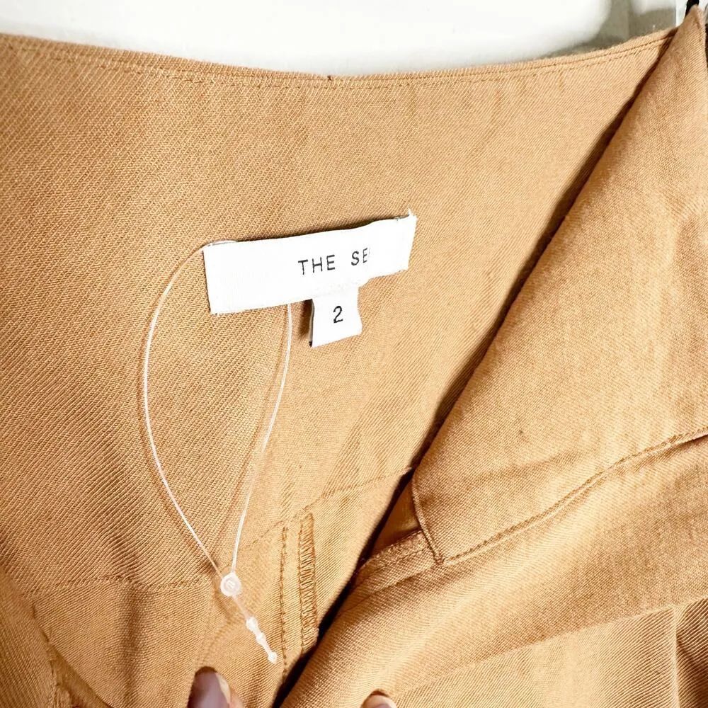 The Sei Pleat Trouser Pants High Rise Straight Leg Chestnut Brown Size 2 - Image 7