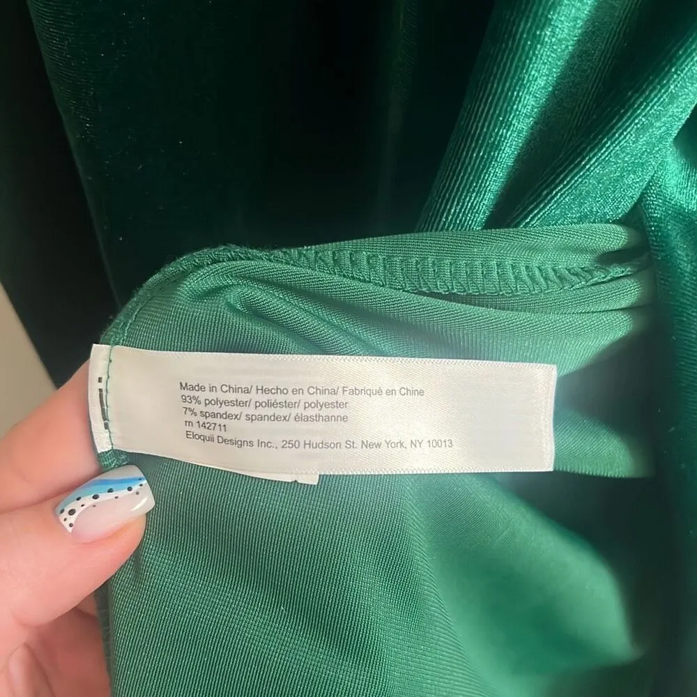 ✨Eloquii Green Velvet Mini Sz 22 Dress with Wrap Skirt✨ - Image 9