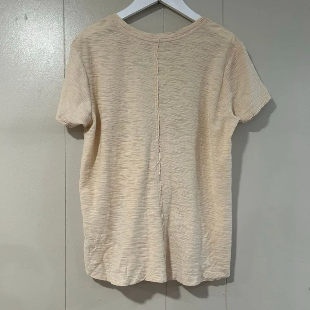 Pilcro Beige Slub Knit Short Sleeve Tee Size XS | Anthropologie Minimalist Top - Image 2