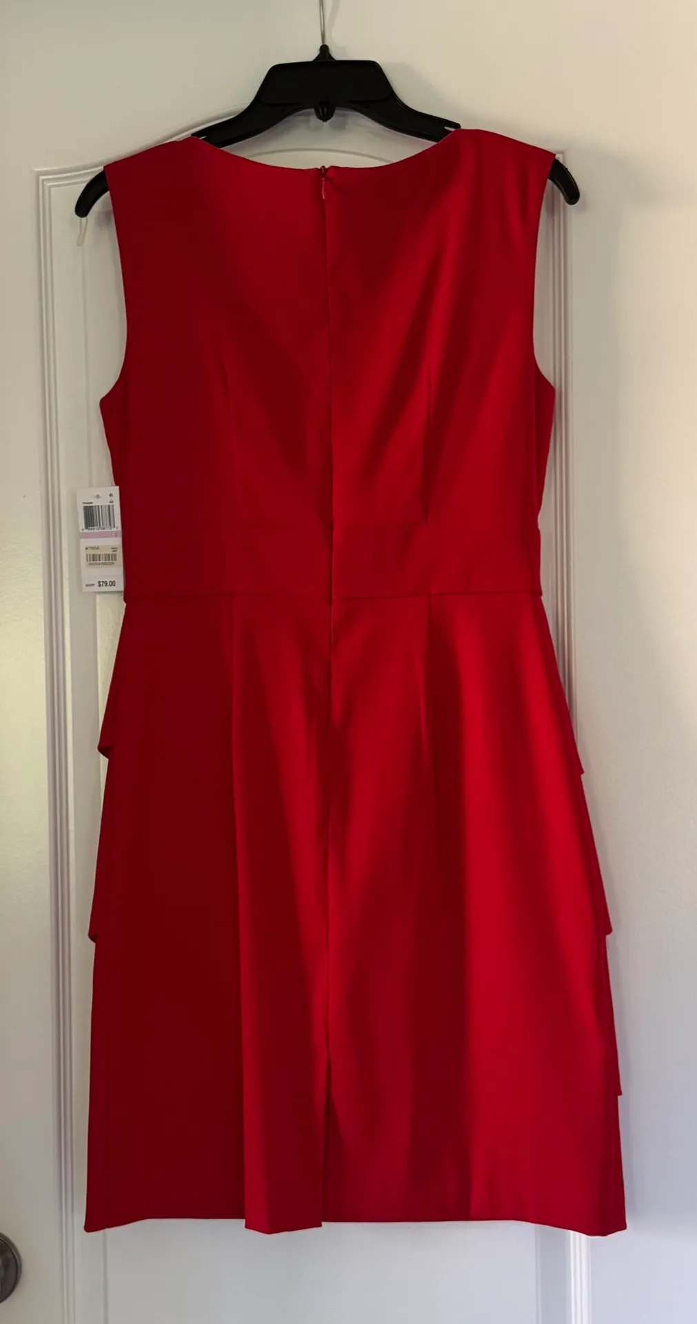 Red Knee Length Pencil Dress - Image 2