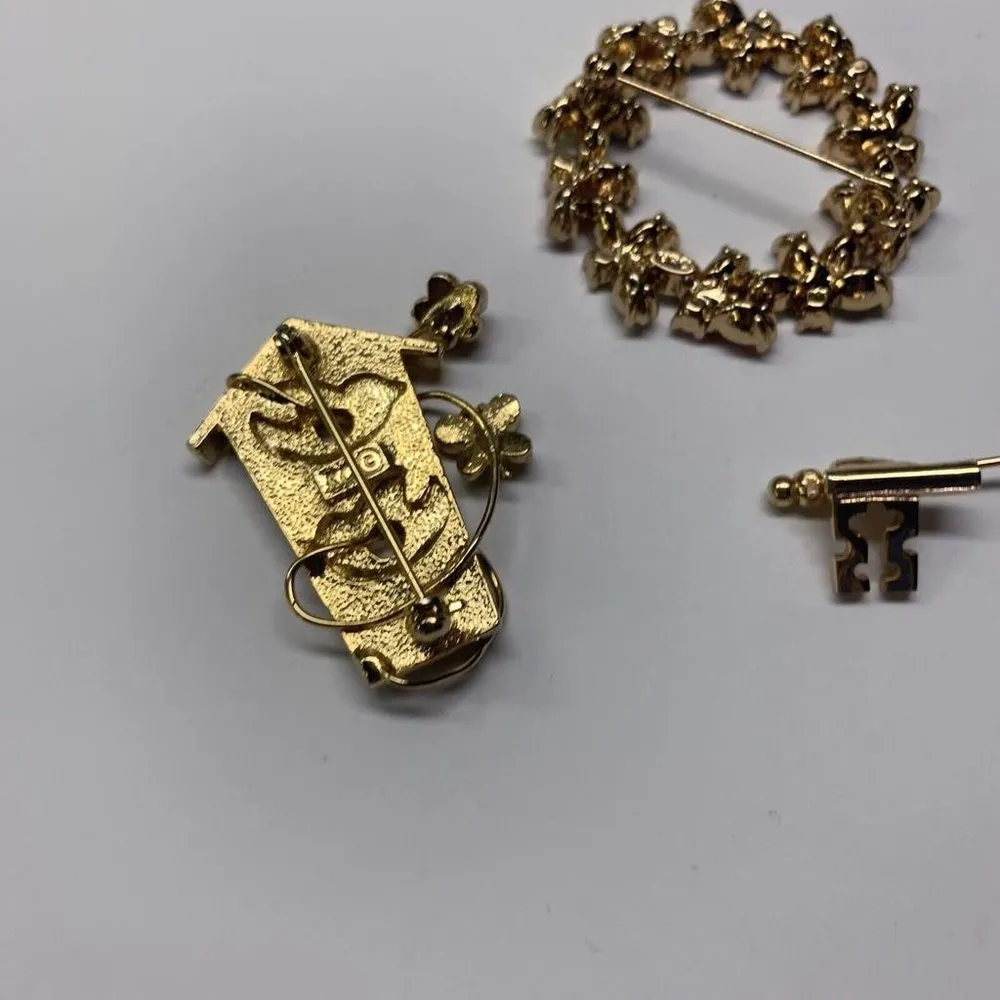 Lot Of 3 All Signed Gold Tone Vintage - Image 10