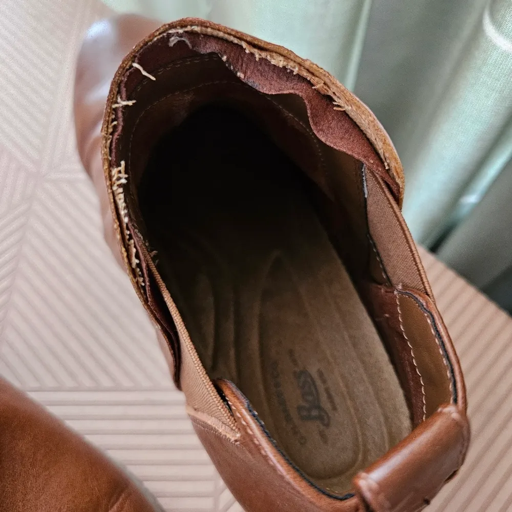 Bass Ankle Boots Allie Brown Faux Leather Booties Business Casual Neutral Fall Size 9 - Image 12