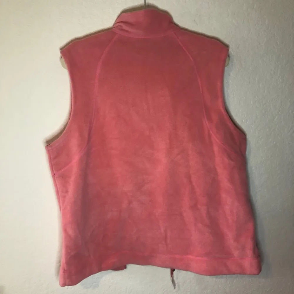 Columbia Vest Fleece Light Pink Full Zippered Vest Sz XL EUC Front Pockets - Image 11