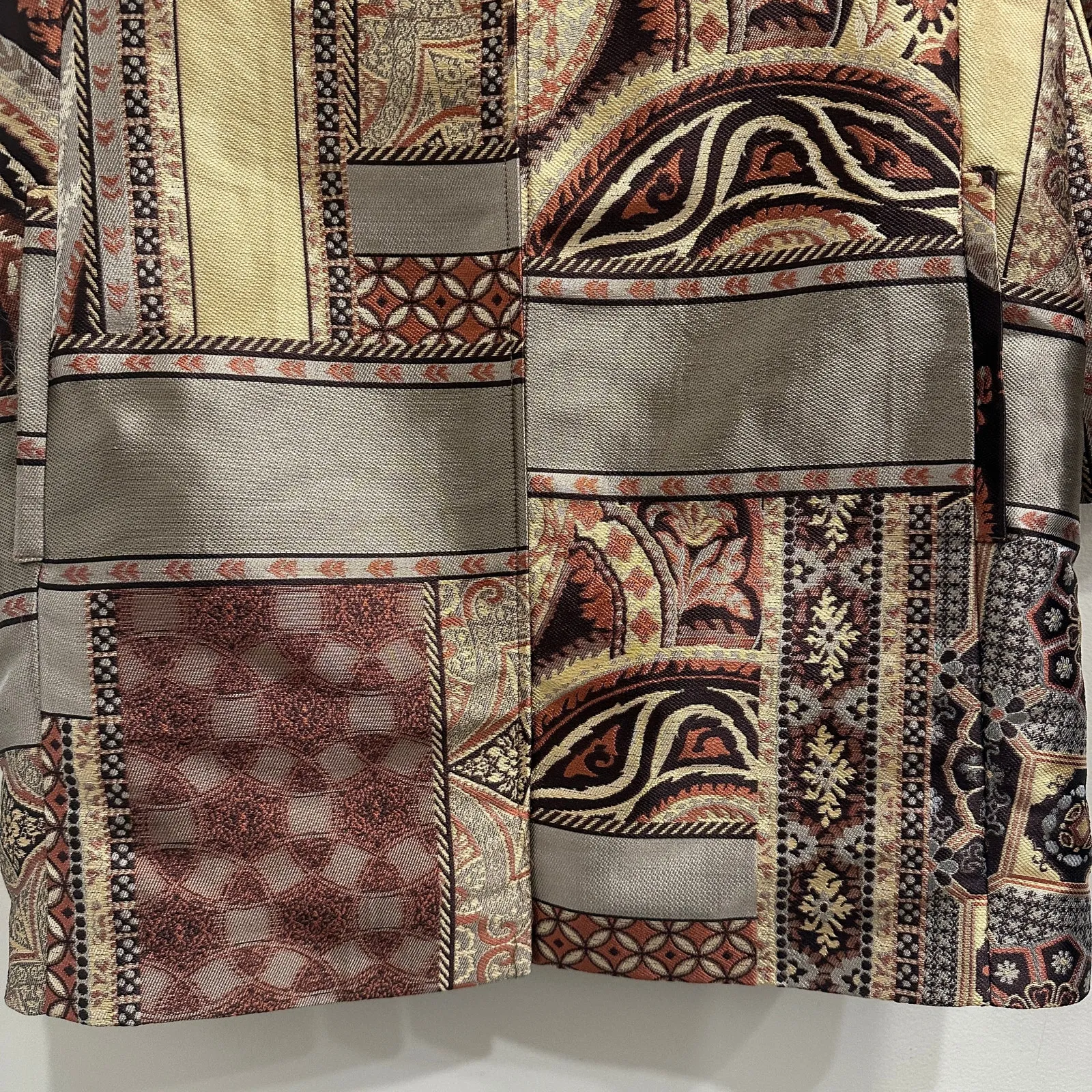 Chico’s Tapestry Dreams Brocade Patchwork Evening Coat Metallic Glam Art-to-Wear - Image 5