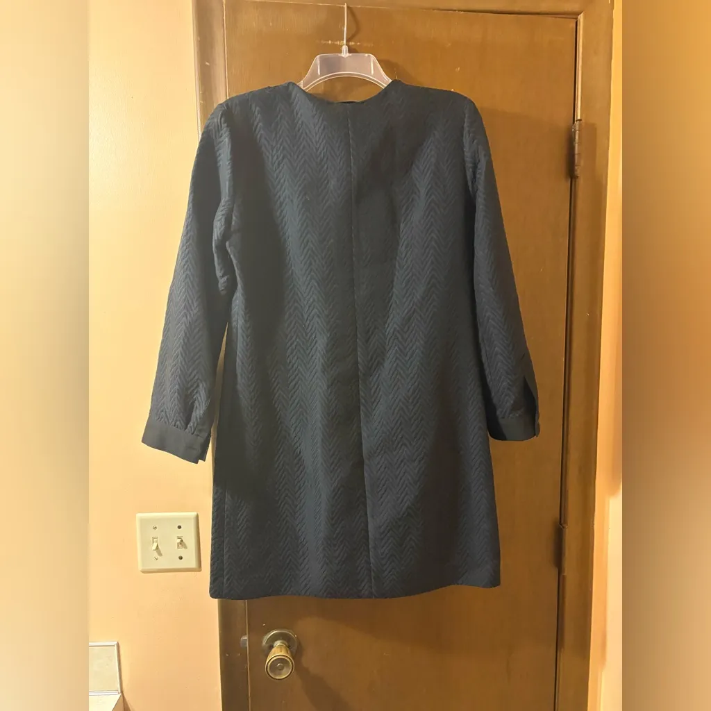 Sandro black chevron print button up shift dress - Image 3