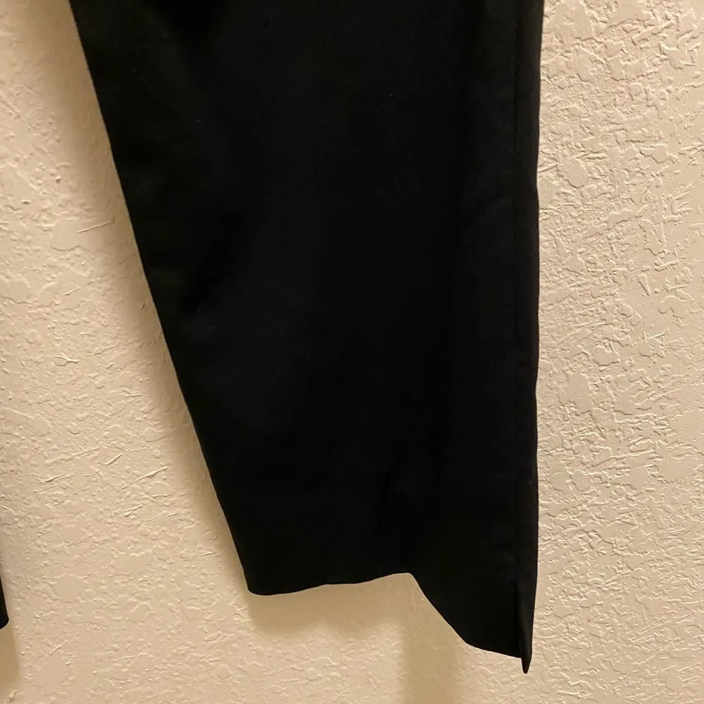 Lafayette 148 New York Black Cropped Ankle Slit Dress Pants Size 2 - Image 5