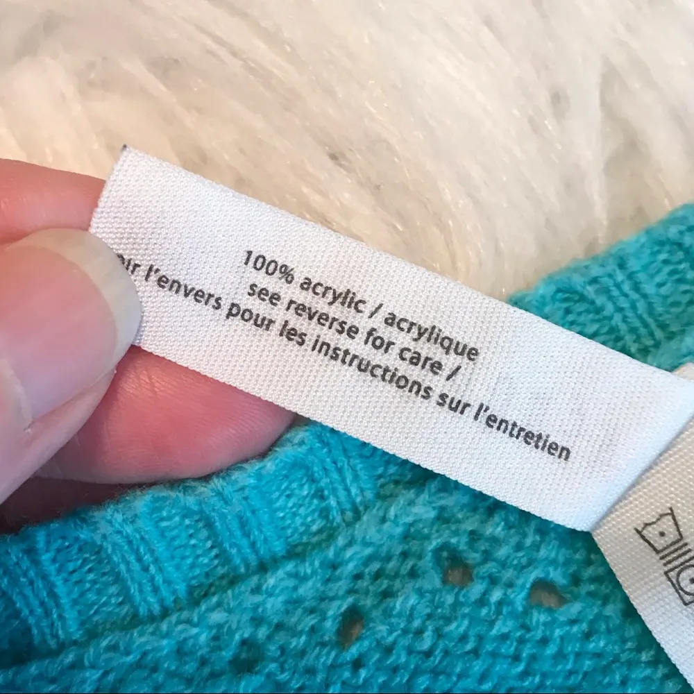 Aeropostale open knit sweater blue size small - Image 5