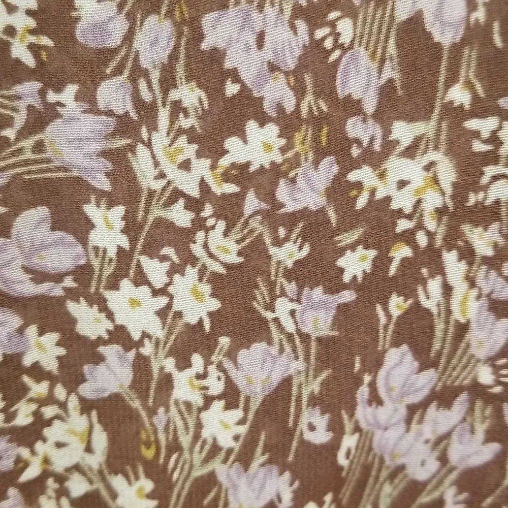 💕ASTR💕 Mock Neck Smocked Waist Maxi Dress ~ Brown & Purple Ditsy Floral M NWT - Image 12