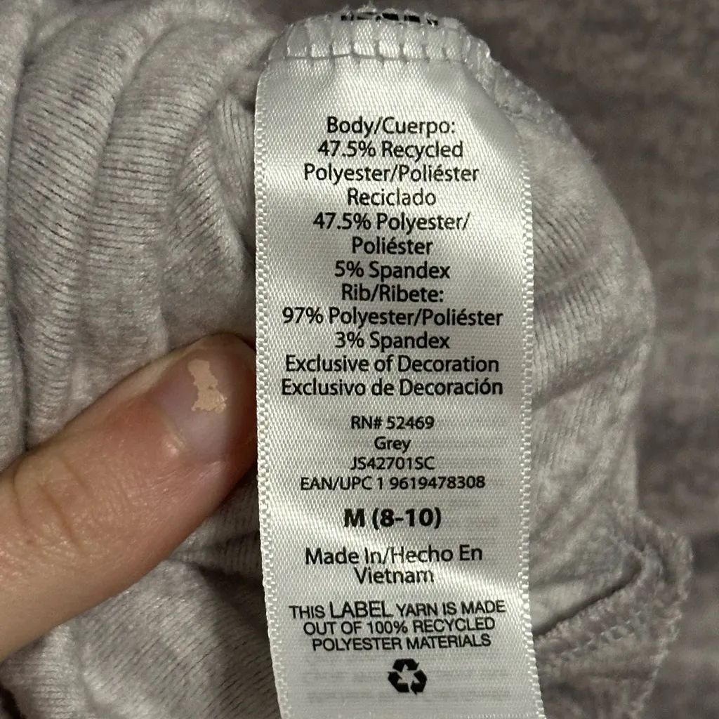 Joyspun Gray Fleece Embroidered Chill Out Longsleeve Pajama Top size medium 8 - Image 7