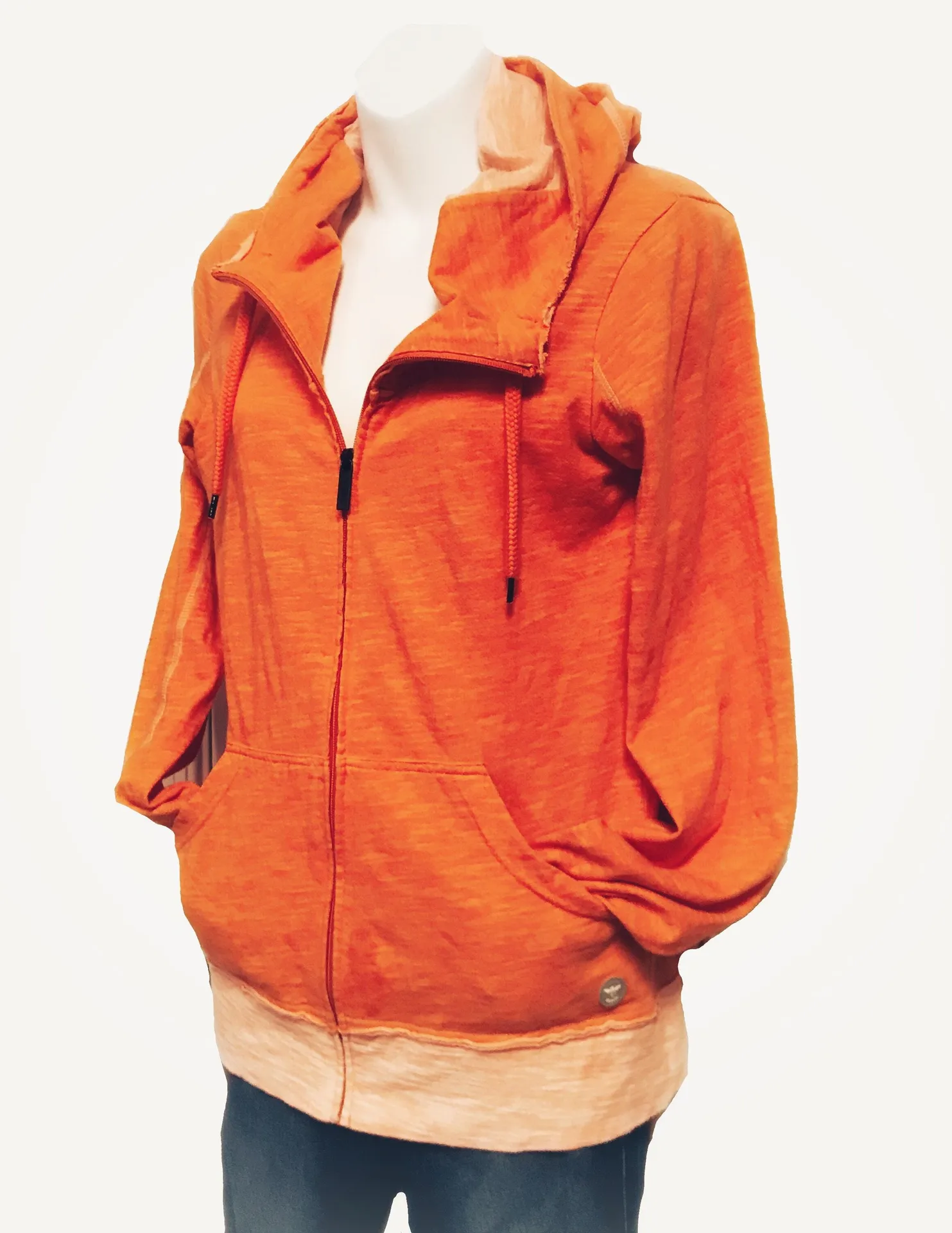 Bench  Orange Hooded Full Zip Sweatshirt Size S - Image 4