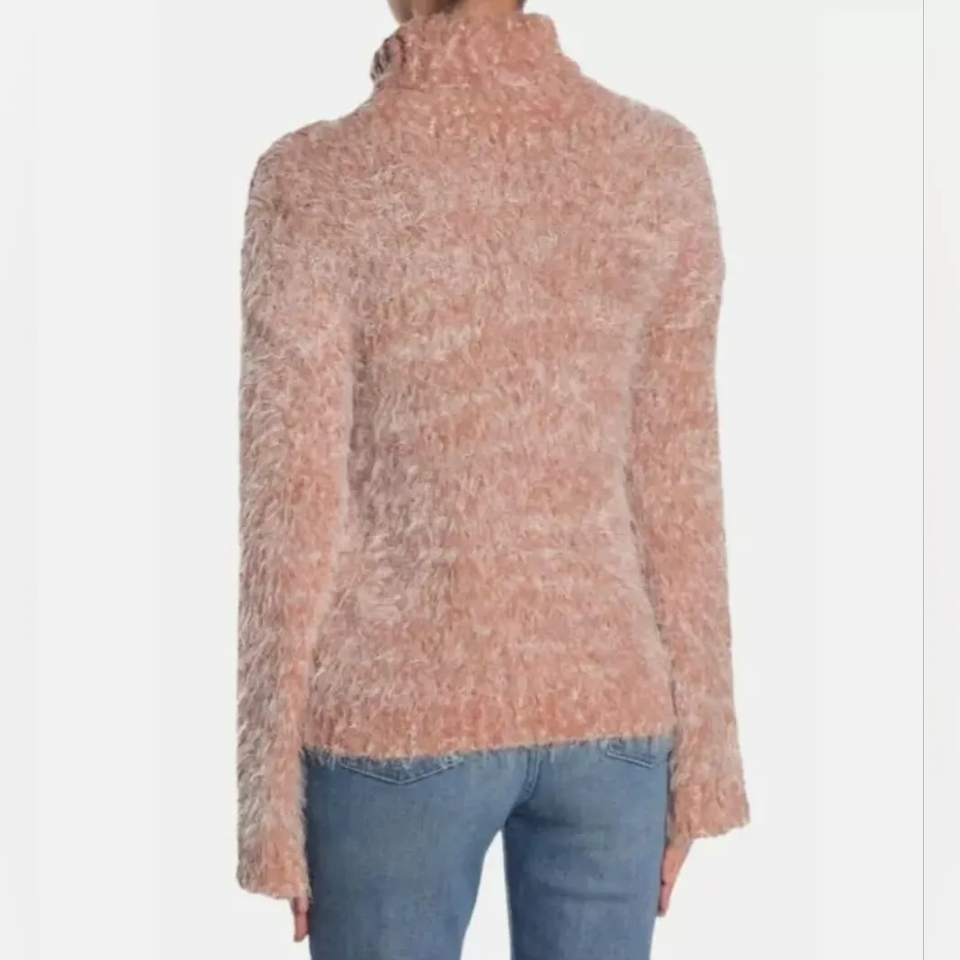 Sweater Women's Fuzzy Knit Turtleneck Tan Lion Marl Tan/Beige Size Large NWT - Image 8