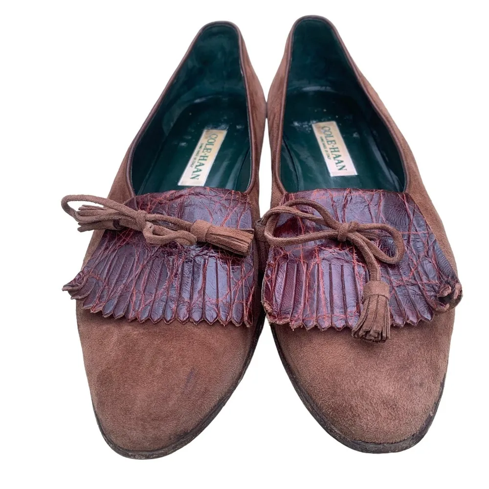 Vintage Cole Haan Shoes Suede Tassel Loafers Women’s Size 8 M - Image 3