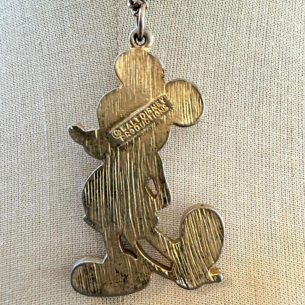 Vintage Walt Disney Productions Mickey Mouse Pendant Necklace - Image 3
