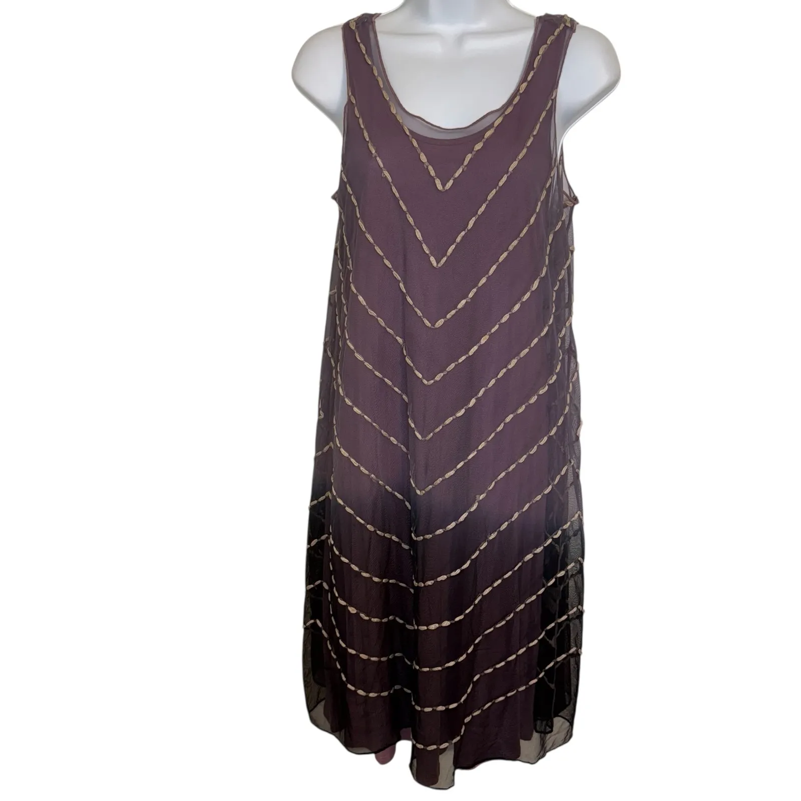 SOFT SURROUNDINGS La Jolla Mesh Ombre Shift Dress Lined EUC Size Small - Image 2