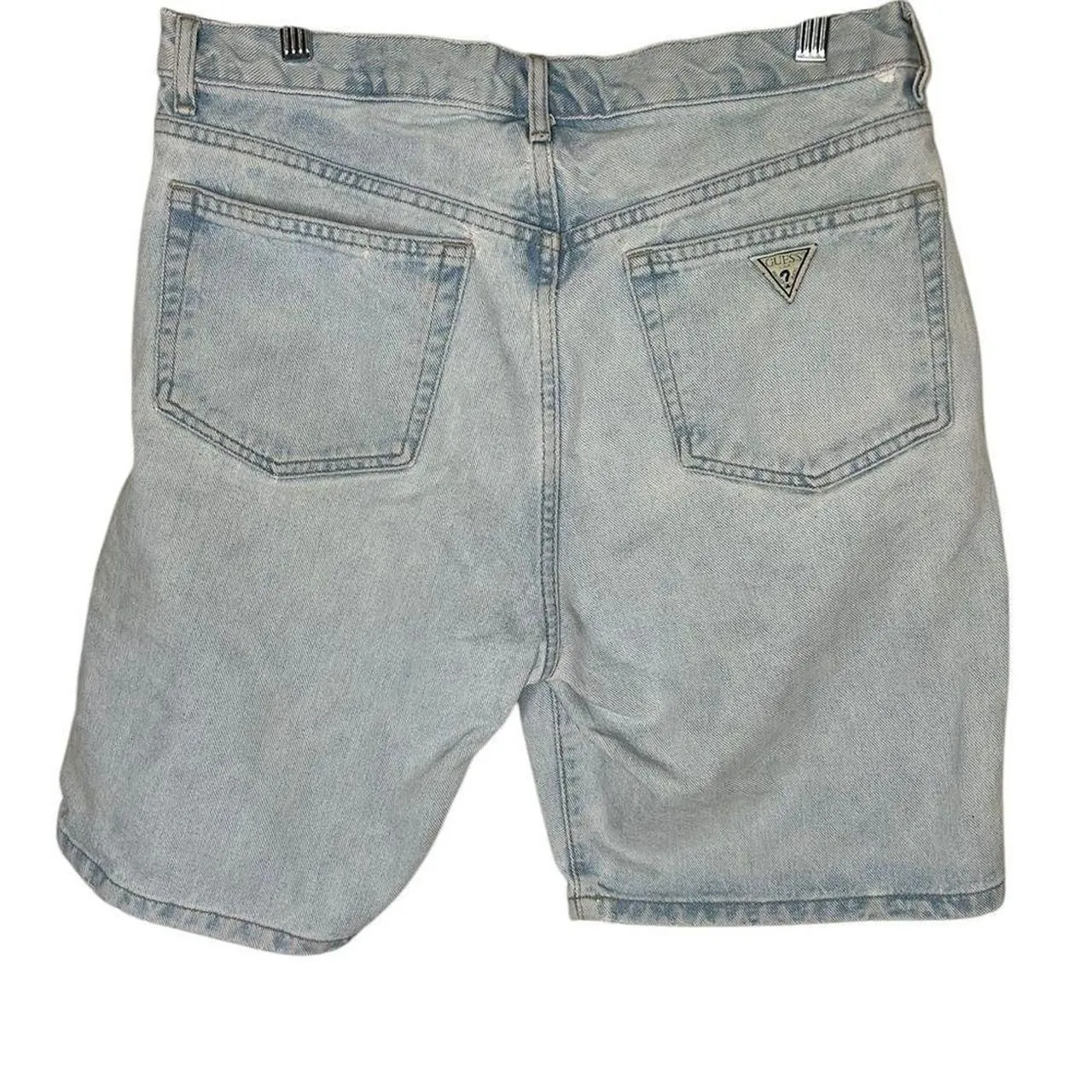 Vintage Guess light wash Blue Jean Shorts 33 100% cotton retro 90s 1990s - Image 3