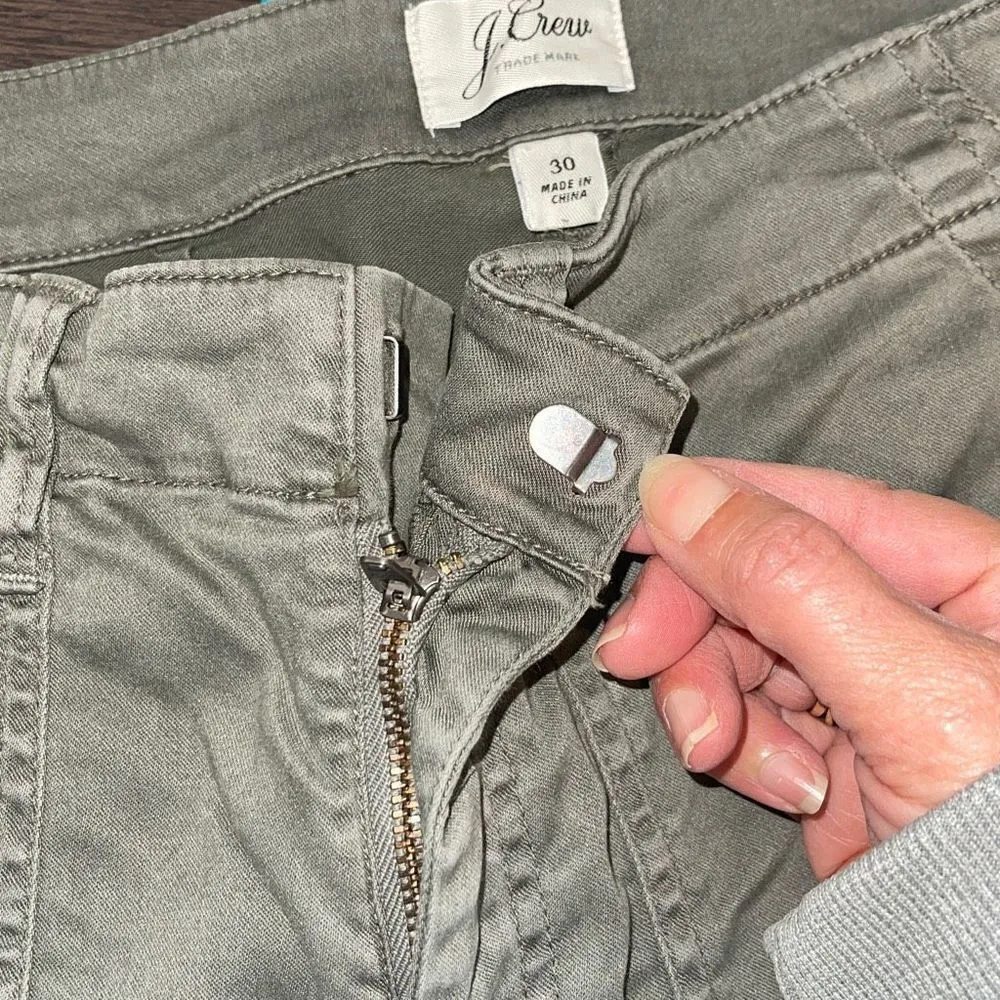 J. Crew Women's Trade Mark Toothpick Skinny Military Cargo Pants Gray Green Size Size 30 - Image 6