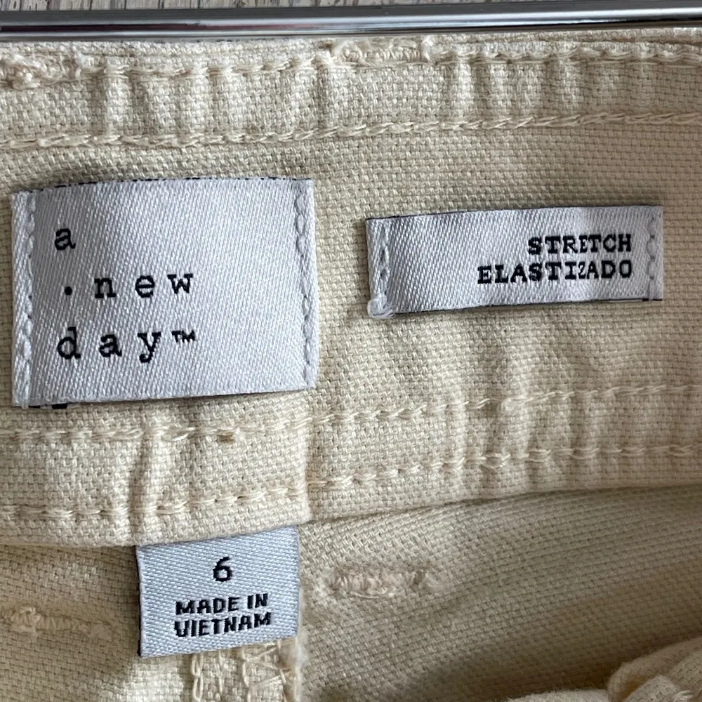 Butter Yellow Utility Pocket Shorts Stretch Cotton Pastel Neutral Sz 6 - Image 6