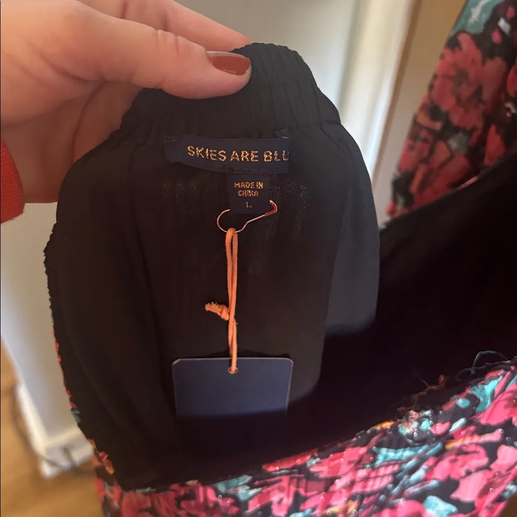 Skies Are Blue Vibrant Floral Long Sleeve Dress - Image 5