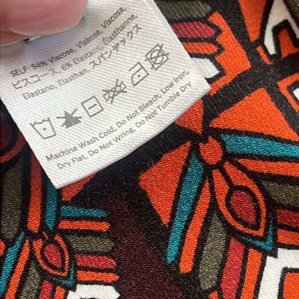 Mara Hoffman Rug Ponte sleeveless orange multi midi dress size XS - Image 6