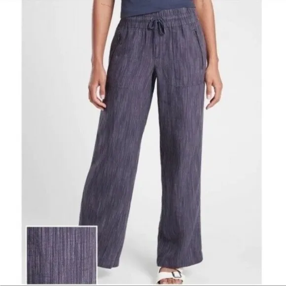 ATHLETA Cabo Linen Textured Wide Leg Pant Size 4 - Image 2