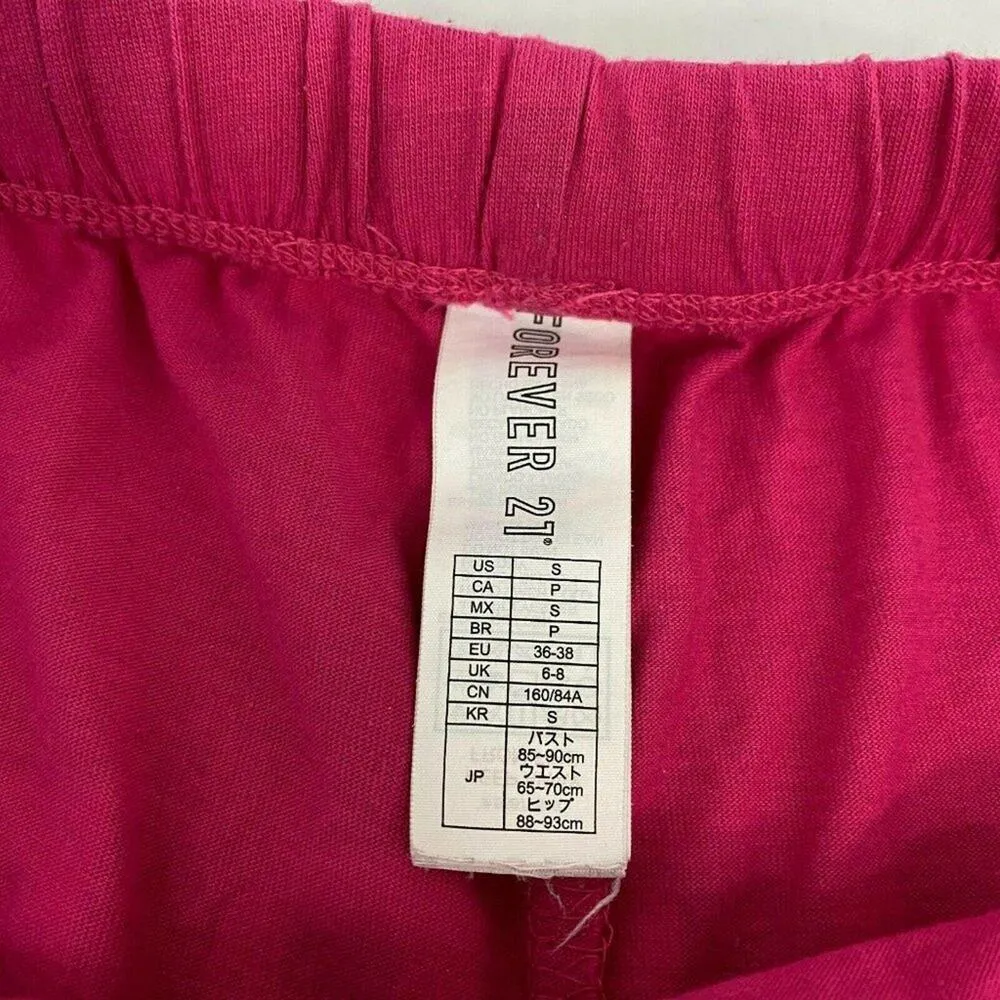 Forever 21 Caturday White Sleep Loose T-Shirt Lingerie Pink Shorts Small - Image 9