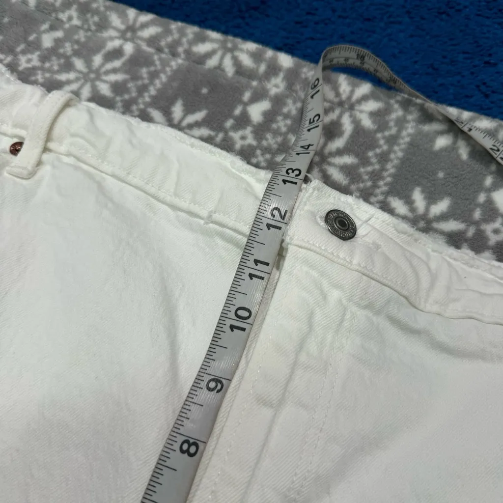 Abercrombie & Fitch‎ Ultra High Rise 90s Straight Jean White Ripped Knee 20 Long - Image 10