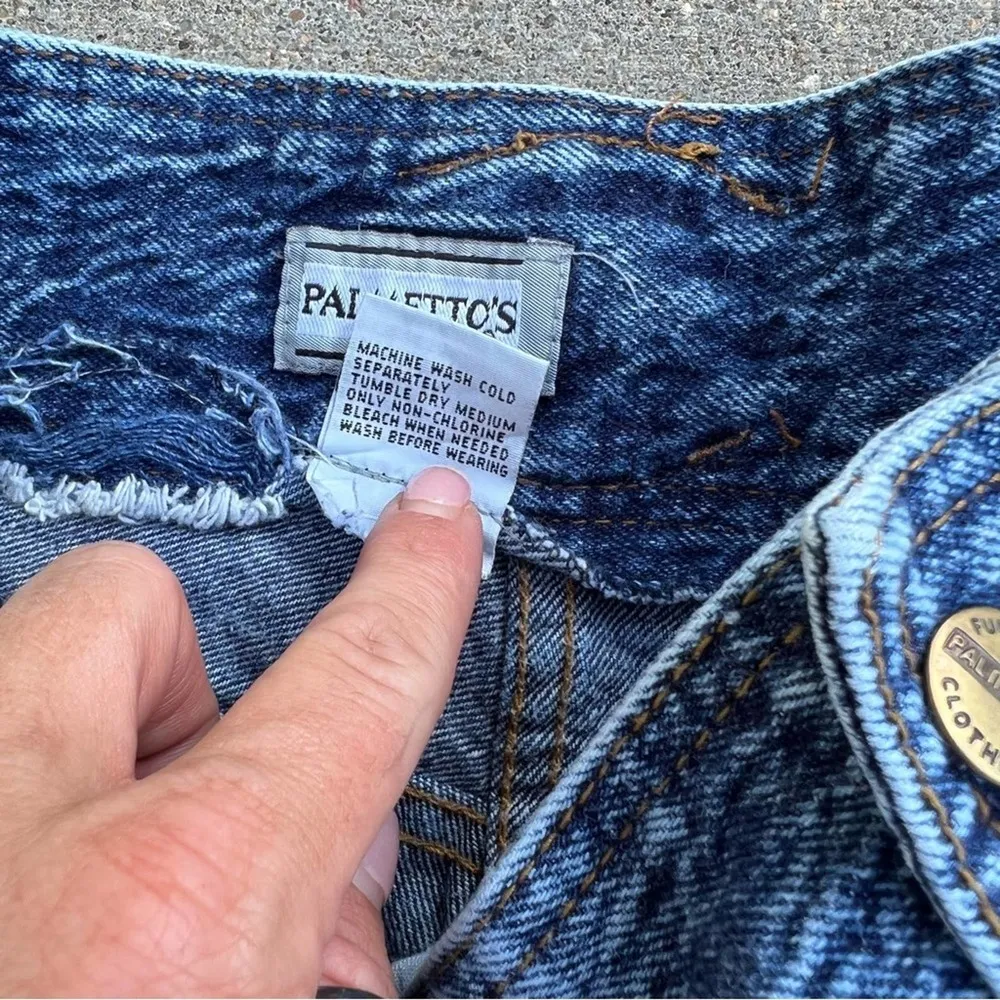 Vintage 80s Palmettos high rise acid Wash bow detail pleated baggies jeans Size 32 - Image 5