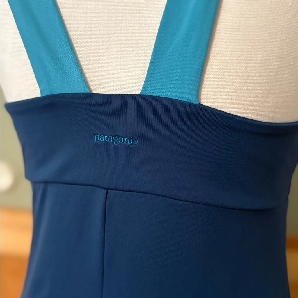 Patagonia Navy and Turquoise Midi Dress - Image 5