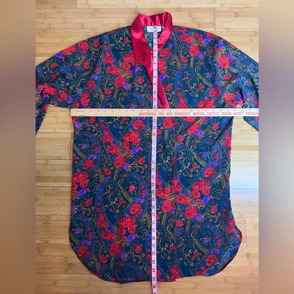 Vintage Victoria Secret Gold Label Floral Night Shirt,Nightgown,Lounge-Top|Sz:M - Image 6