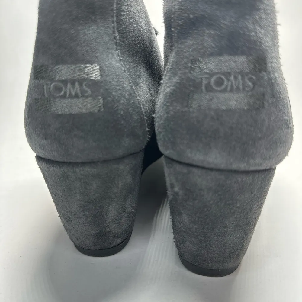 Toms Bootie Kala Forged Iron Grey Suede Desert Wedge Ankle Boots Booties Sz 8.5 - Image 10