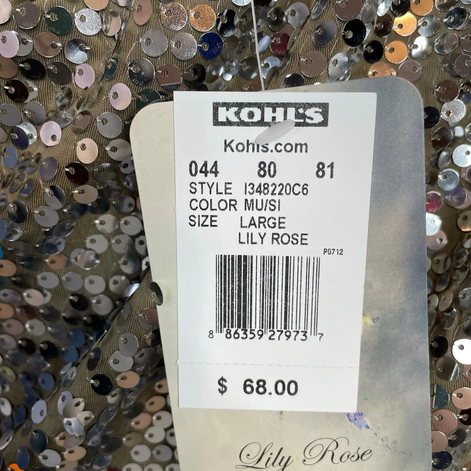 Lily Rose Silver Sequin Stretch One Shoulder Mini Disco Ball Dress Juniors L New Size L - Image 9