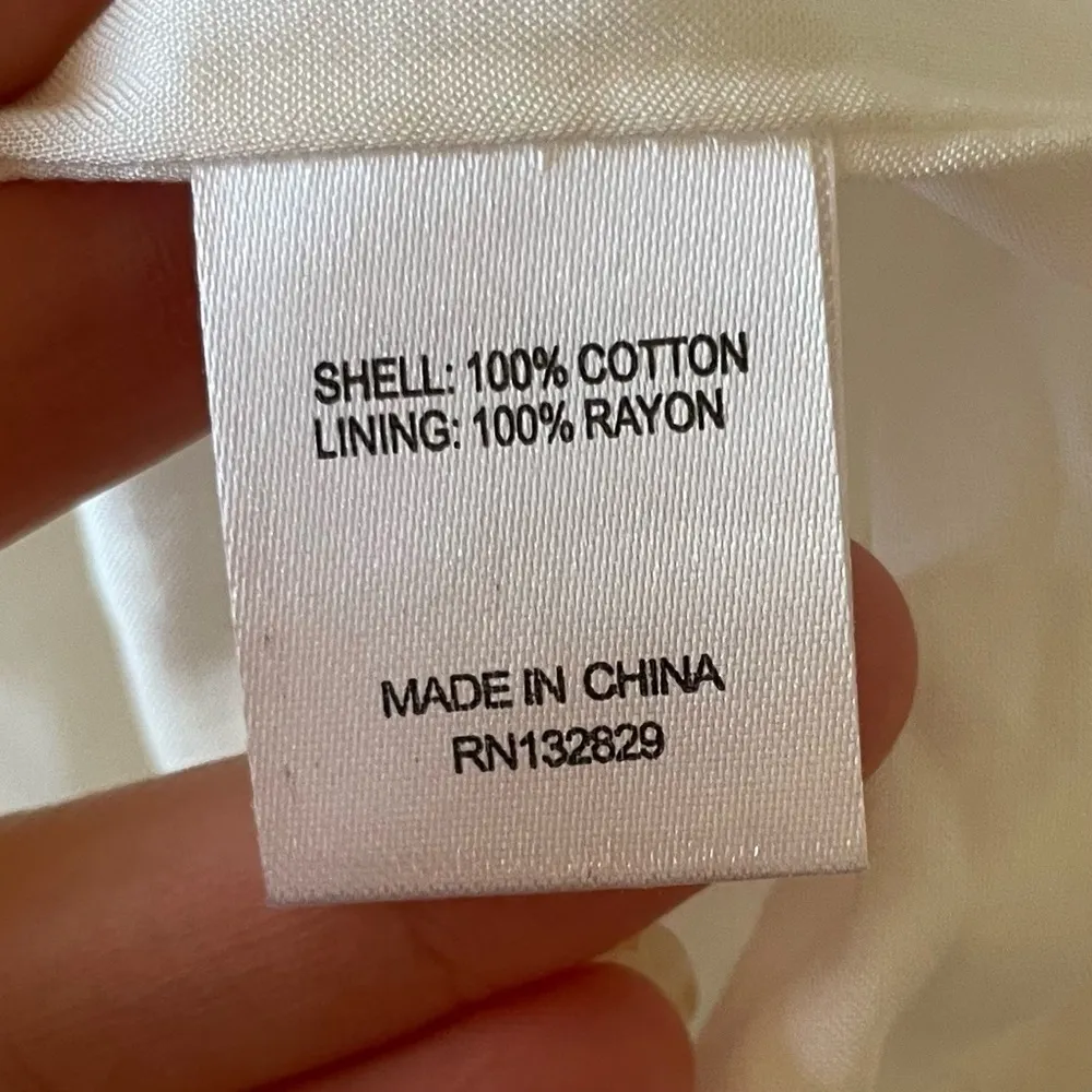 Majorelle by Revolve Plunge Neck Flutter Sleeve White Eyelet Maxi Wrap Dress S - Image 9