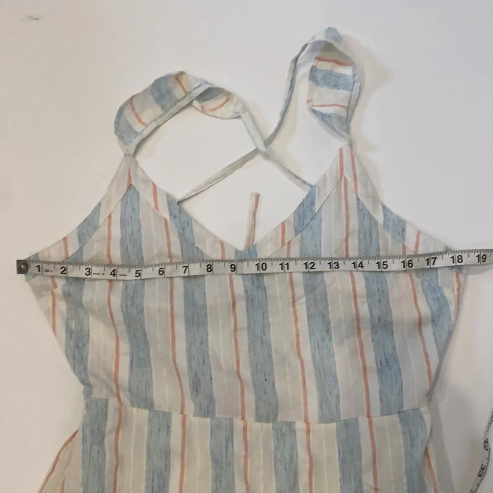 Roxy Snow White Omega Stripe Ruffle Sunday With You Sleeveless Dress NWT Sz M - Image 14